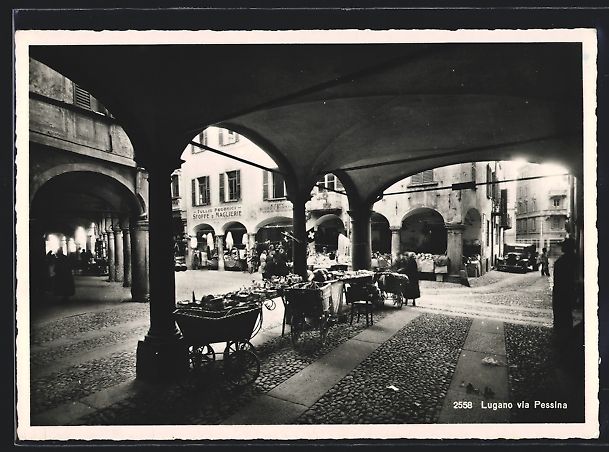 Cartoline postali: AK Lugano, Via Pessina – Usato da Berlin venduto da bartko-reher
