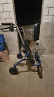 Rollator blau mit Sitz und Korb bis 120 kg belastbar