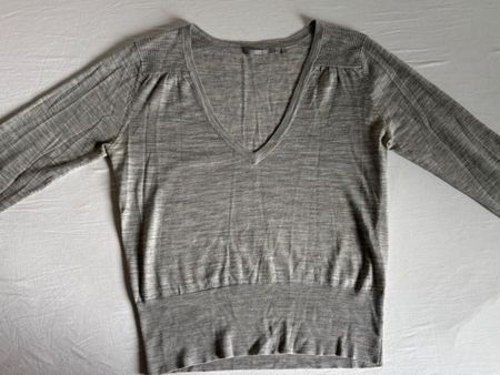 Merino Wollpullover Grau, Gr. L - Top Zustand!