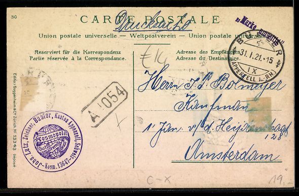 Cartoline postali: Passepartout-AK Bühler /Appenzell, Stra – Usato da Berlin venduto da bartko-reher 1