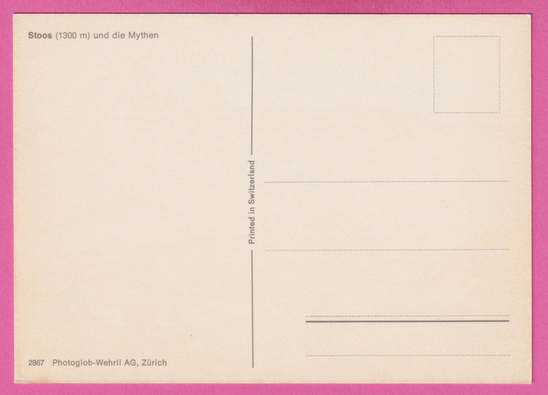 Cartoline postali: Stoos 1300m und die Mythen – Usato da Einsiedeln venduto da dillie 1