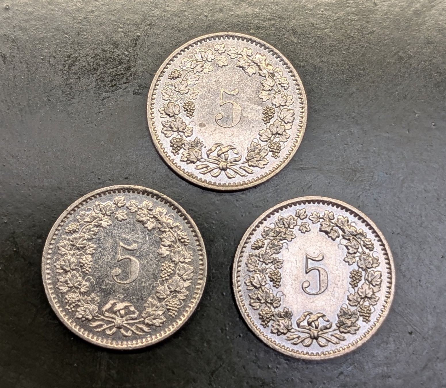 Tutti le monete: 3 x 5 Rappen 1977 vz – Usato da Zetzwil venduto da Spitz70 1