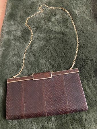 Elegante Vintage-Clutch aus echtem Schlangenleder 