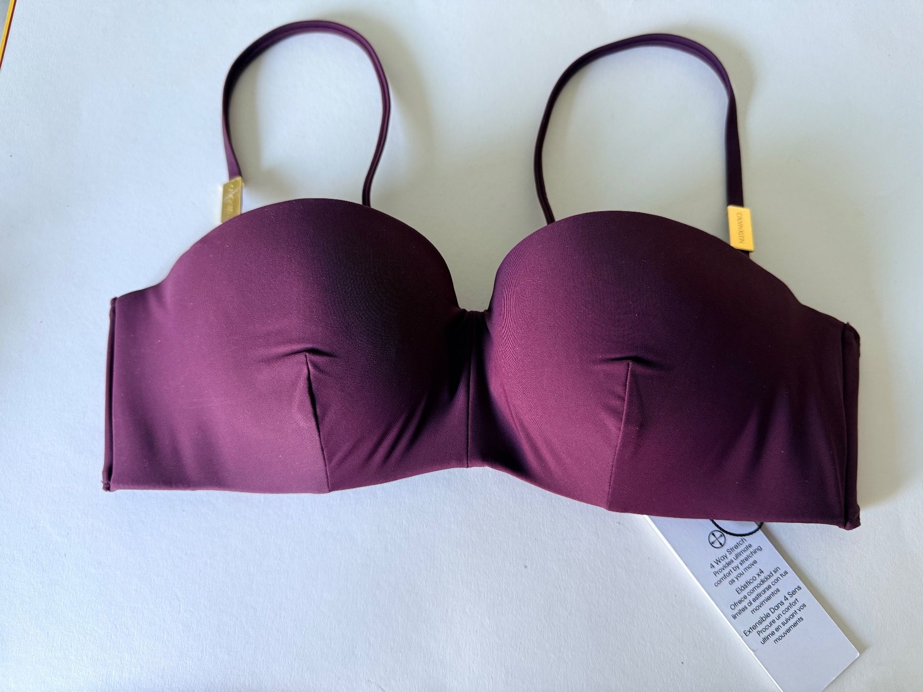 Calvin Klein Costumi da bagno & Bikini: CALVIN KLEIN, Bikini-Oberteil, Grösse 75B, Farbe Dunkelrot – Nuovo e nell'imballaggio originale da Rudolfstetten venduto da gst_g7xl