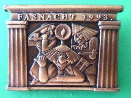 Basler Fasnachtsplakette Kupfer mit Nadel 1993