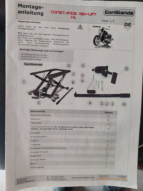 Piattaforme elevatrici: Motorrad Montagelift Con Stand – Usato da Niederglatt venduto da Tatanka5