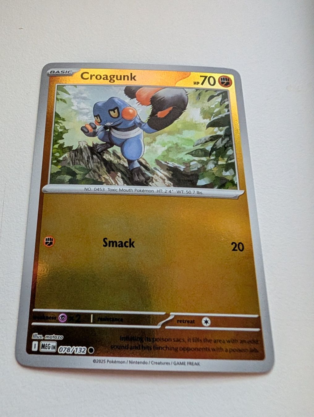 Pokémon Carte collezionabili: Croagunk Pokemon Card Reverse Holo EN Mega Evolution – Usato da Hünenberg See venduto da SpecialEditionGaming
