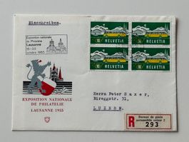 314, Viererblock, seltener 2. blinder Passagier, Brief