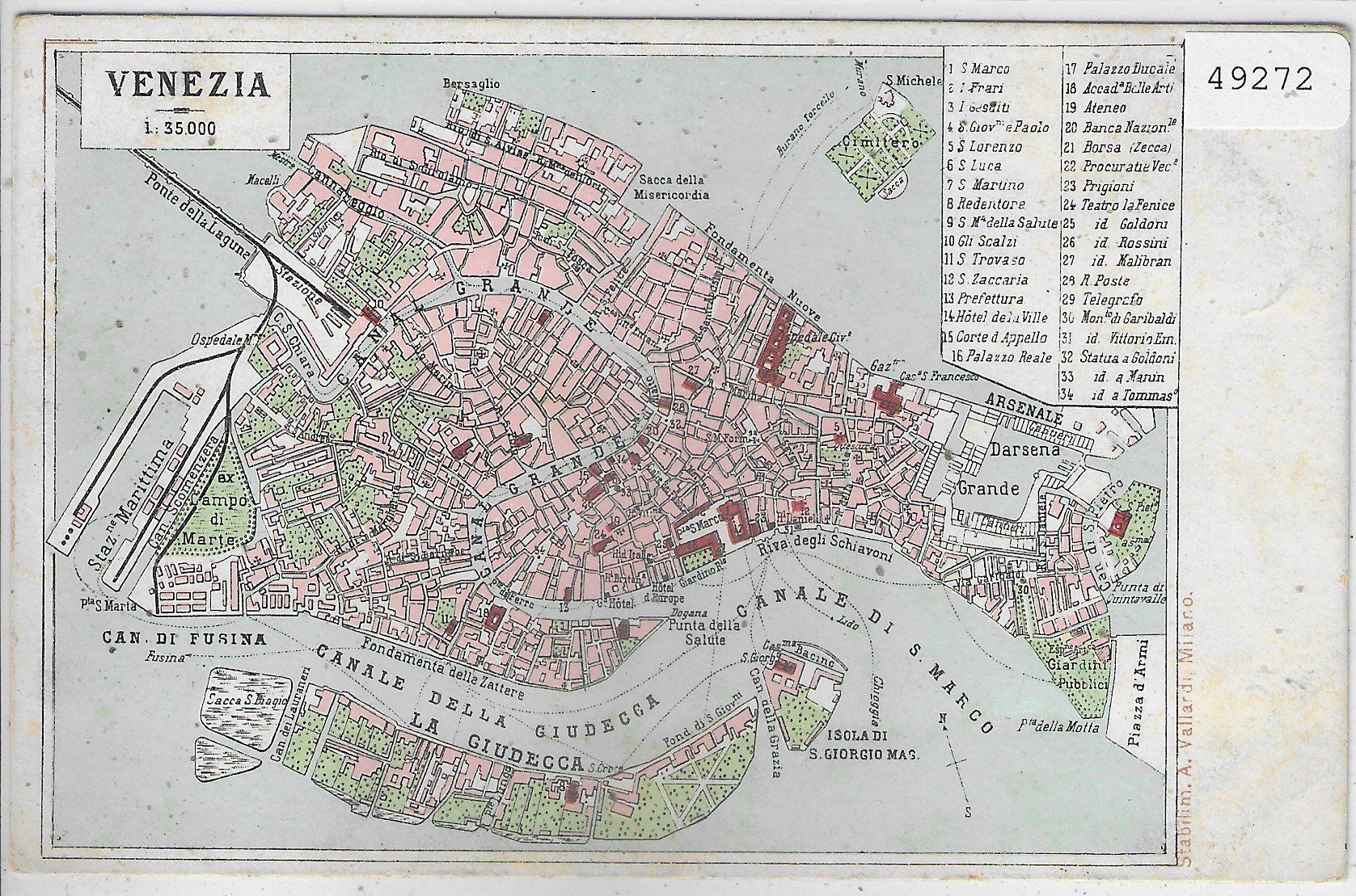 Ansichtskarten: Venezia Venedig - Stadtplan – Gebraucht aus Ettingen von Kartenplanet