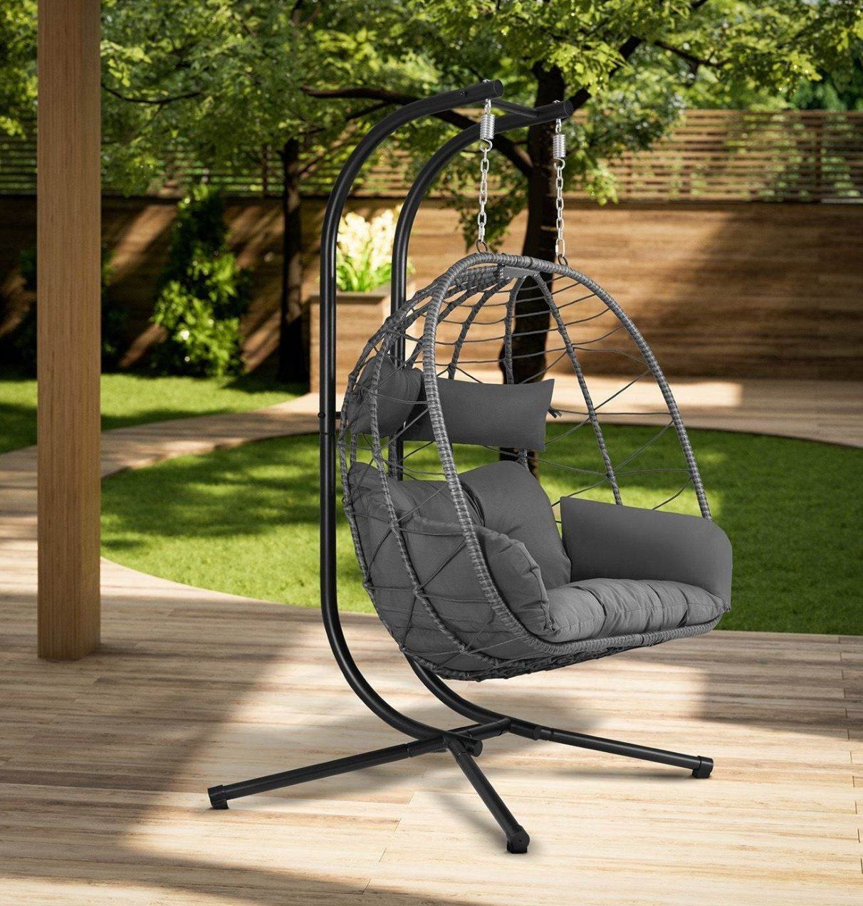 Poltrone pensili da giardino: Polyrattan Doppel Hängesessel Aria + Gestell -Gratis Versand – Nuovo e nell'imballaggio originale da Kleinwangen venduto da meinwarenkorb.ch 1