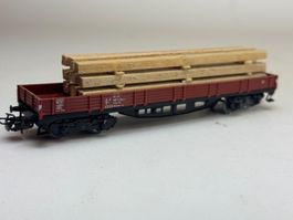 AU- Märklin 4 Achs Flachwagon mit Holzladung