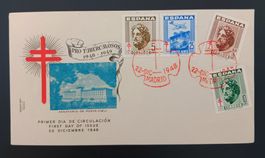 Spanien Pro Tuberkulos Ersttagsbrief 1948