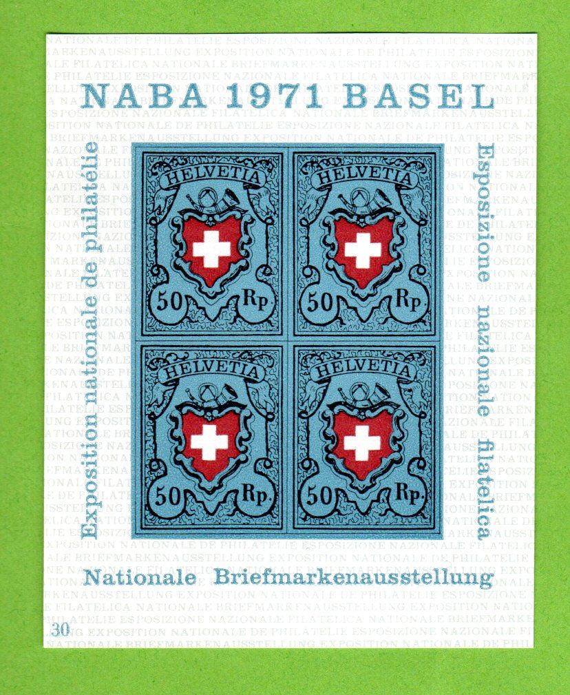 Alle Briefmarken: 1971 NABA Block Basel postfrisch – Neu (gemäss Beschreibung) aus Stein am Rhein von Huehnerhund