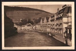 AK Ennetbaden, Limmatpartie mit Hotel