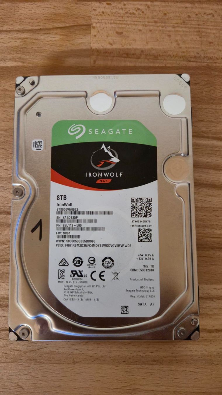 Seagate Dischi rigidi: Hard Disk Seagate IronWolf NAS 8TB – Usato da Morbio Inferiore venduto da ric_2ffk