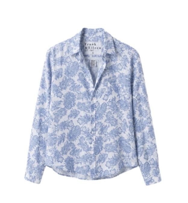 Camicette: Frank & Eileen Barry Linen Paisley Button Down Shirt Hemd – Usato da Münchenstein venduto da B771 1