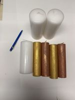 Kerzen Weiss und Gold/Kupfer 6 Stk. Neu ungebraucht
