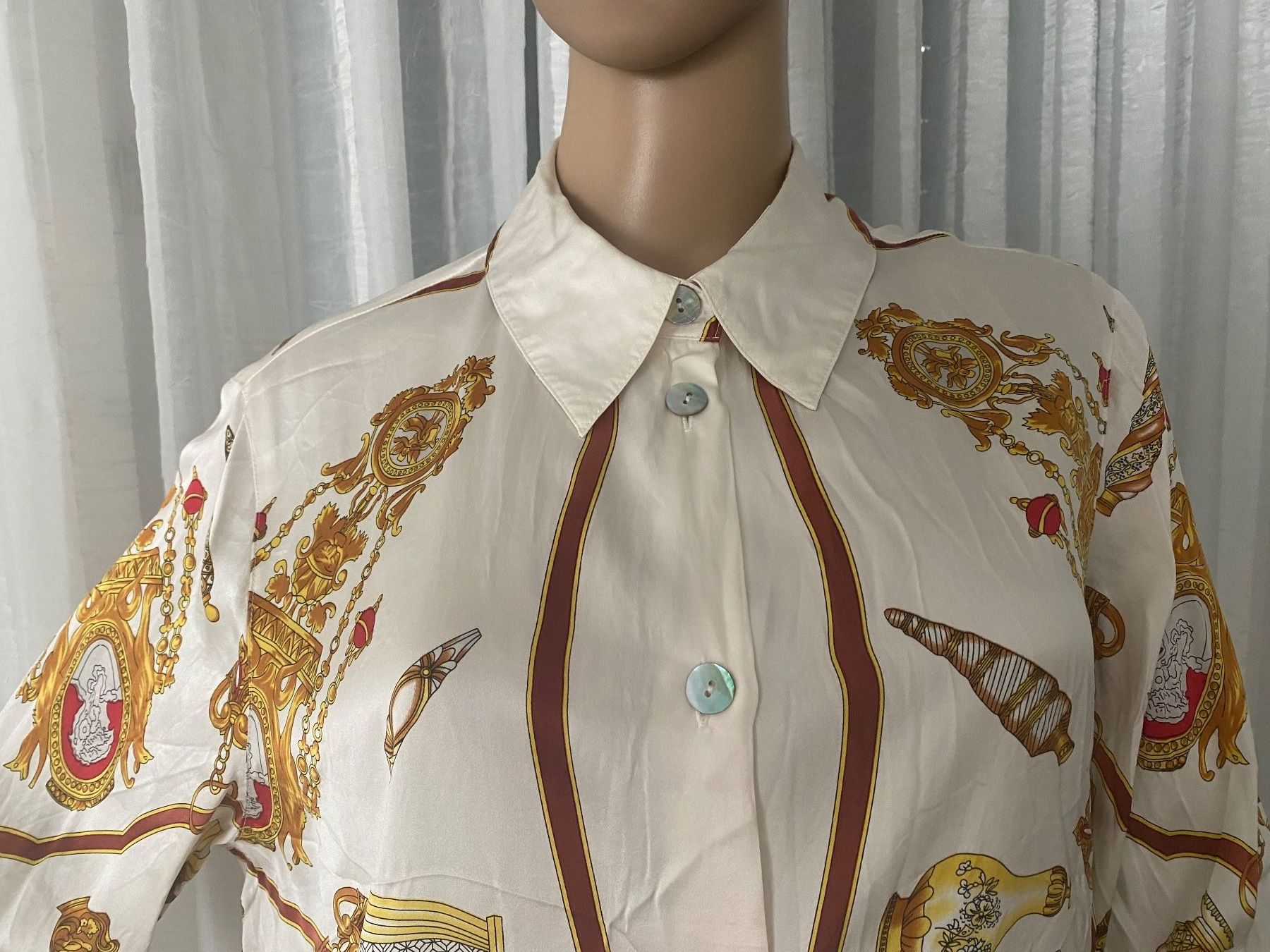 Peter Hahn Blusen: 100% Seide - zeitlose PETER HAHN Klassiger Bluse, beige, 46 – Neu (gemäss Beschreibung) aus Winkel von ferrari2022 3