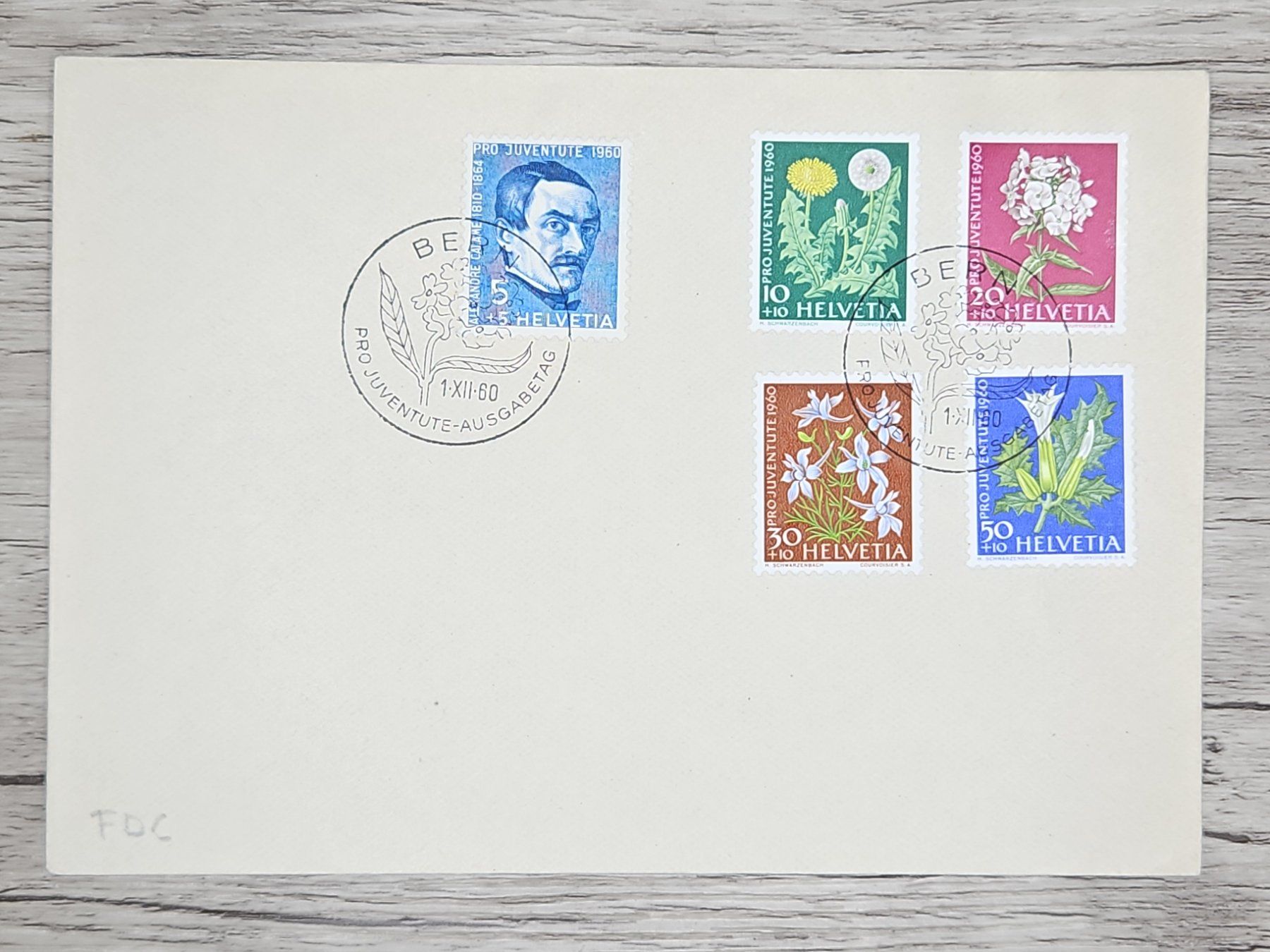 Tutti i francobolli: CL21 Enveloppe + Timbre Suisse 1960 – Usato da Cousset venduto da Patrick_Collections