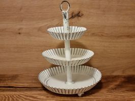 Etageren Metall drei Teller weiss, neu