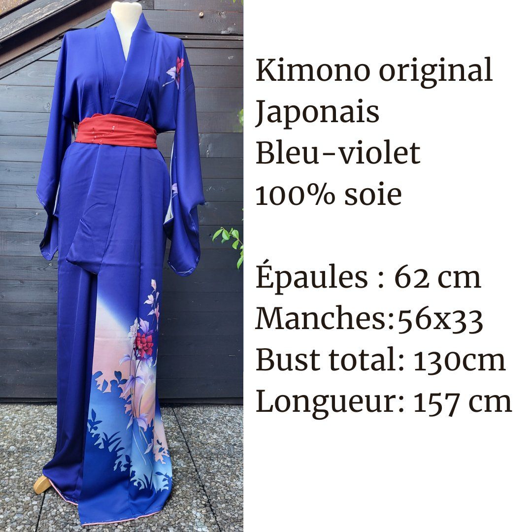 Kimono: Kimono bleu-violet – Nuovo (secondo la descrizione) da Fribourg venduto da VictoriaShop7 7