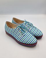 Sommerliche Stoffschuhe mit Streifenmuster, Grösse 38