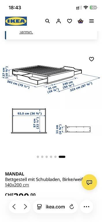Ikea Letti: Mandal Bettgestell mit Schubladen – Usato da Zürich venduto da bea_6yrz 4