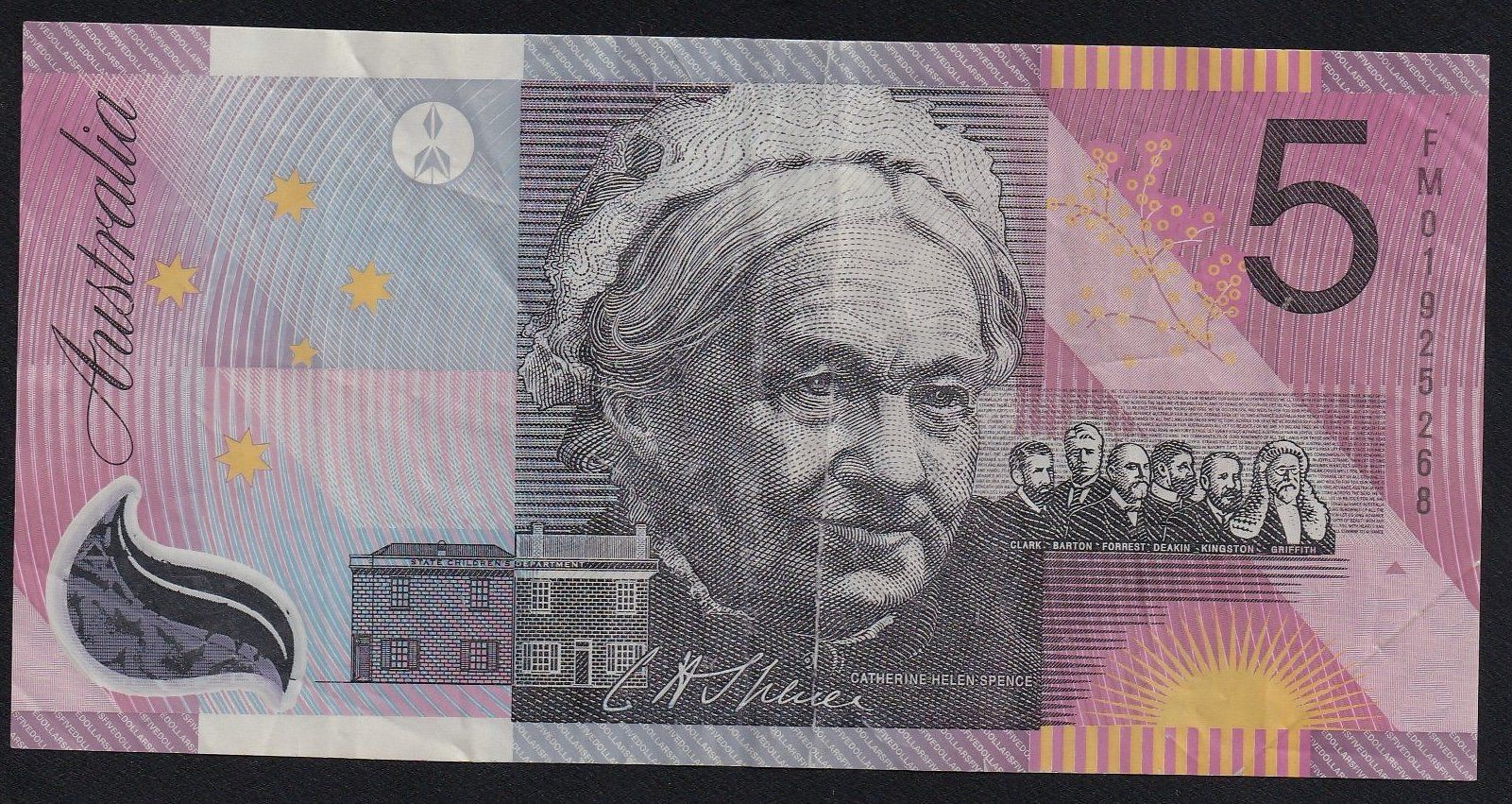 Banconote: Australien 5 Dollars 2001 Commemorative – Usato da Brugg AG venduto da banknoten_muesli 1