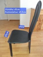 6 Schwarze Design Esszimmer Stühle aus Leder, Made in Italy