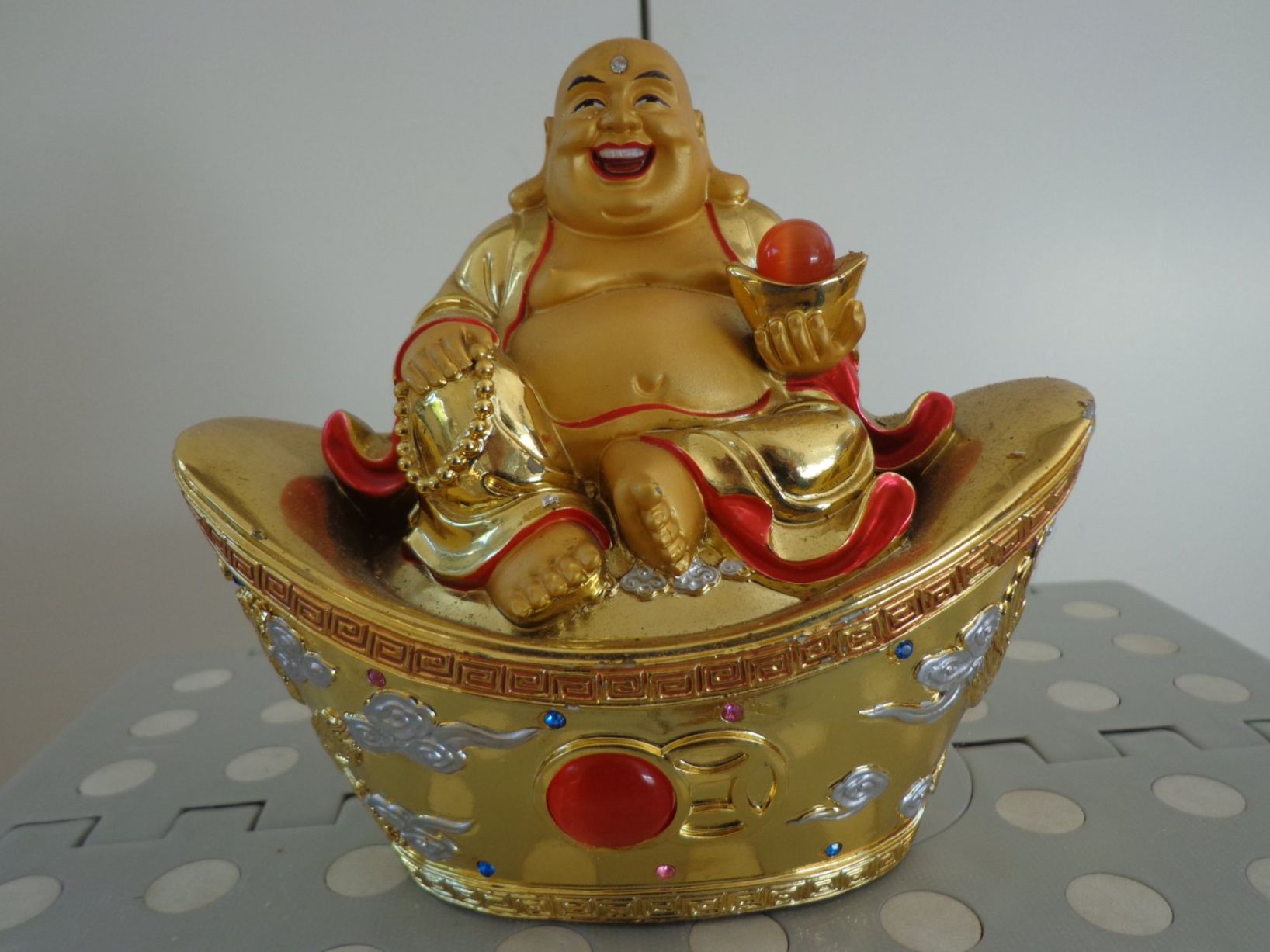 Statuette: Lachenden Goldiger Budhaa – Nuovo (secondo la descrizione) da Schönenwerd venduto da beibei01