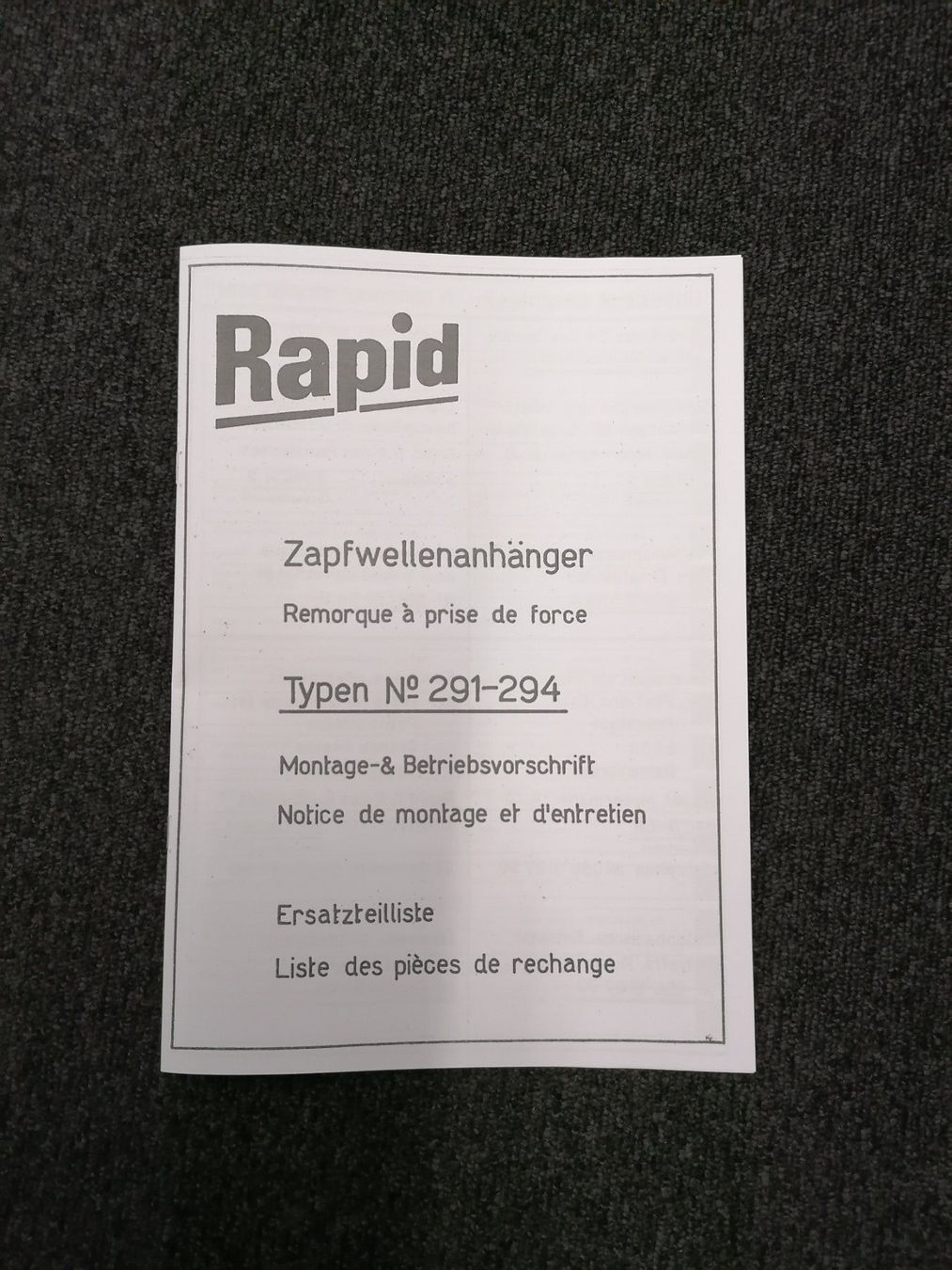 Traktoren: Rapid Zapfwellenanhänger – Gebraucht aus Giswil von Xloopx