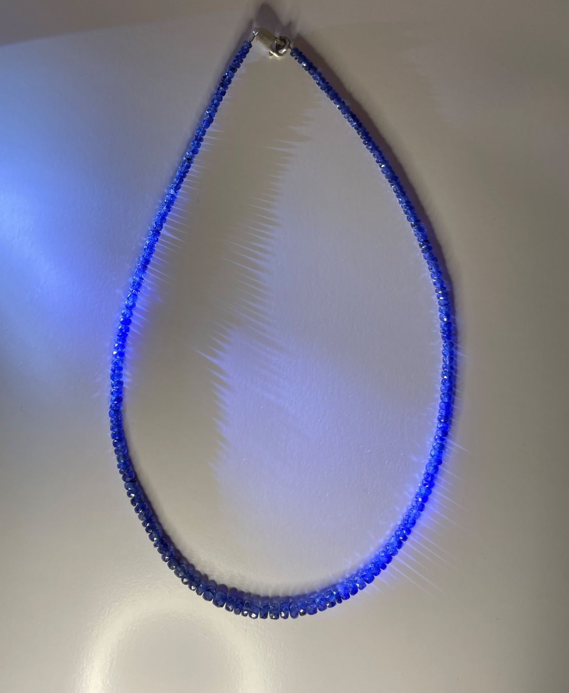 Catenine: Saphir Kette Blau, facettiert – Nuovo (secondo la descrizione) da Sonterswil venduto da Cameo4 3