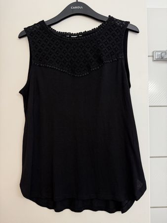 Schwarzes Top mit Spitze, H&M, Grösse M.