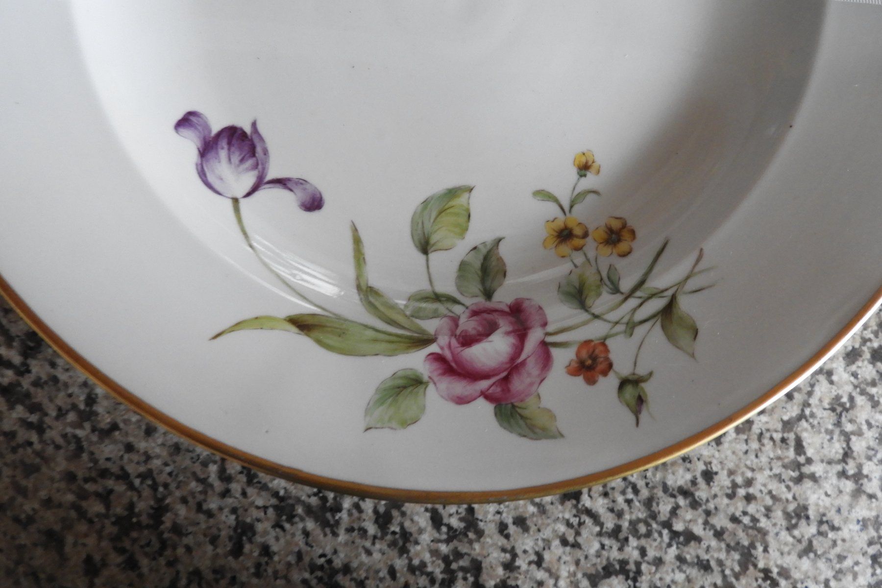 Piatti: FRUCHTTELLER 35 cm  ECHT GOLDRAND HANDBEMALT 1960 – Usato da Ettingen venduto da troll-mutter 1