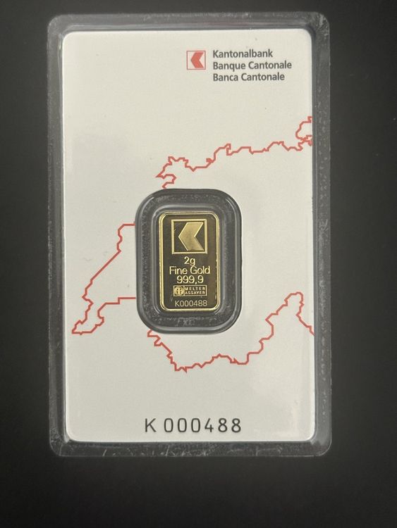 Metalli preziosi: Goldbarren 2 g Kantonal Bank – Nuovo e nell'imballaggio originale da Untersiggenthal venduto da byiggy