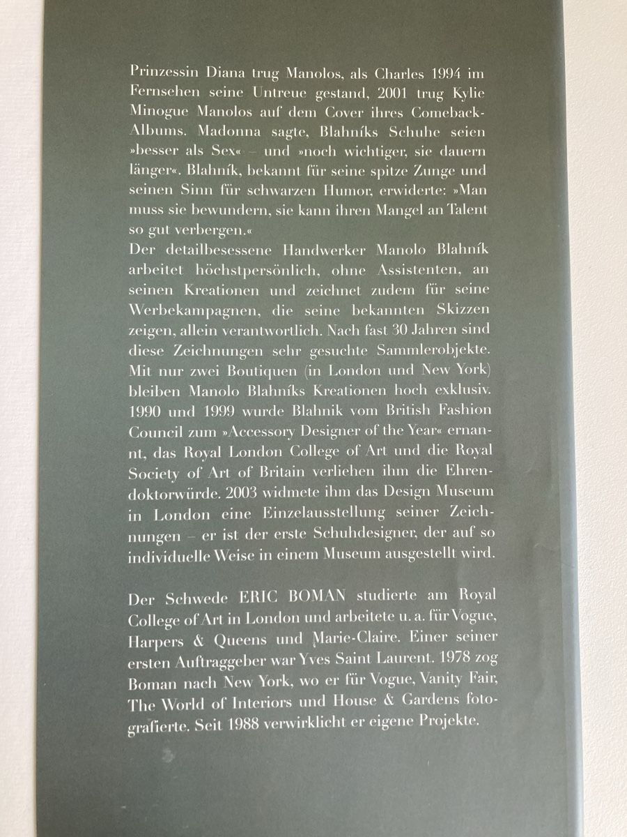 Libri: Manolo Blahnik - Eric Bomann - Buch - Neuwertig – Nuovo (secondo la descrizione) da Zwingen venduto da Kult2000 9