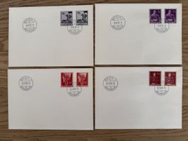 FDC Combo Briefe 1958/1959 Historische Bilder Papieränderung