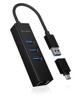 ICY Box USB 3.0 Hub & Gigabit LAN Adapter
