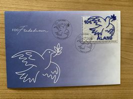 💥Sonderblock «Friedenstaube Åland 2025» gestempelt