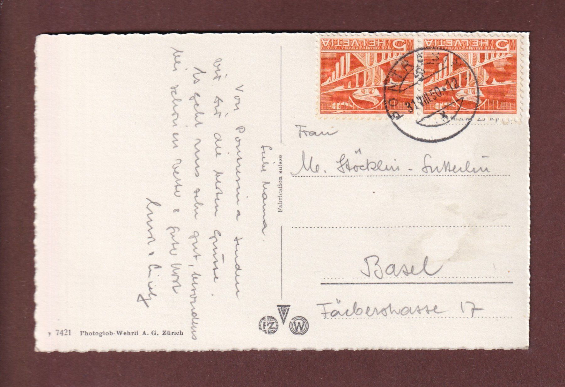 Ansichtskarten: PONTRESINA - 1950 – Gebraucht aus Pully von nicecards-shop 1