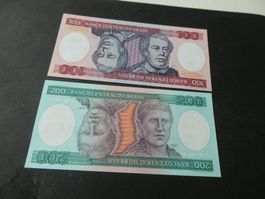 Brasilien, 2 alte Geldscheine   - ungefaltet