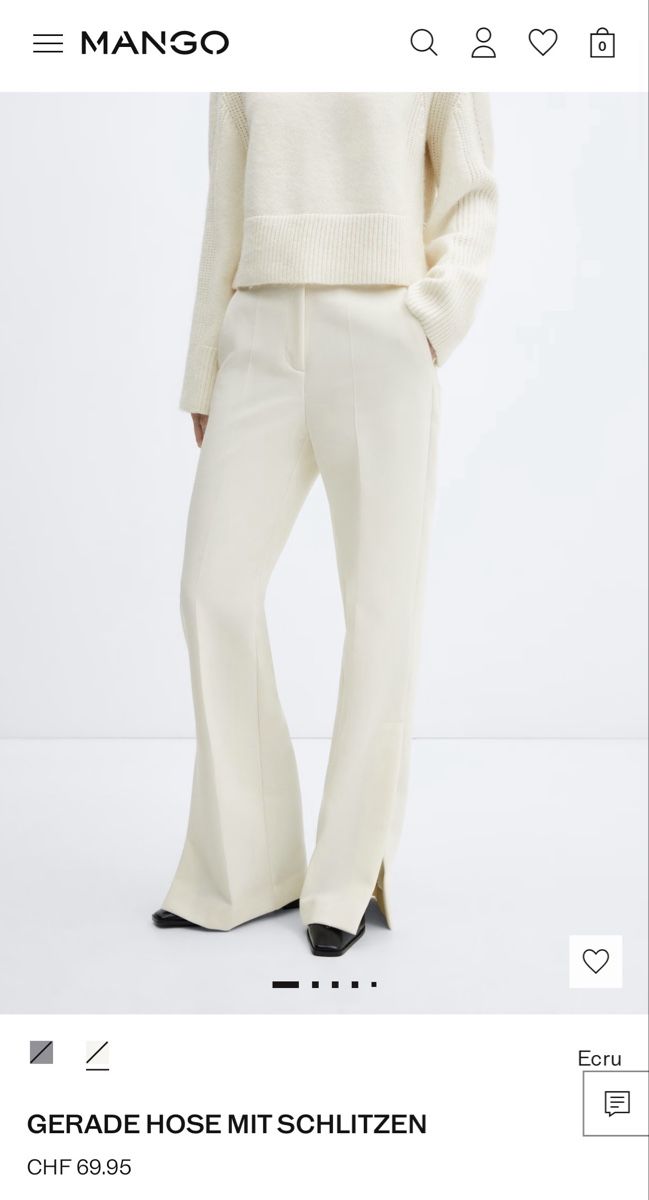 Mango Pantaloni: Mango white pants EU 40 size – Nuovo e nell'imballaggio originale da Biel/Bienne venduto da Clau____dia95