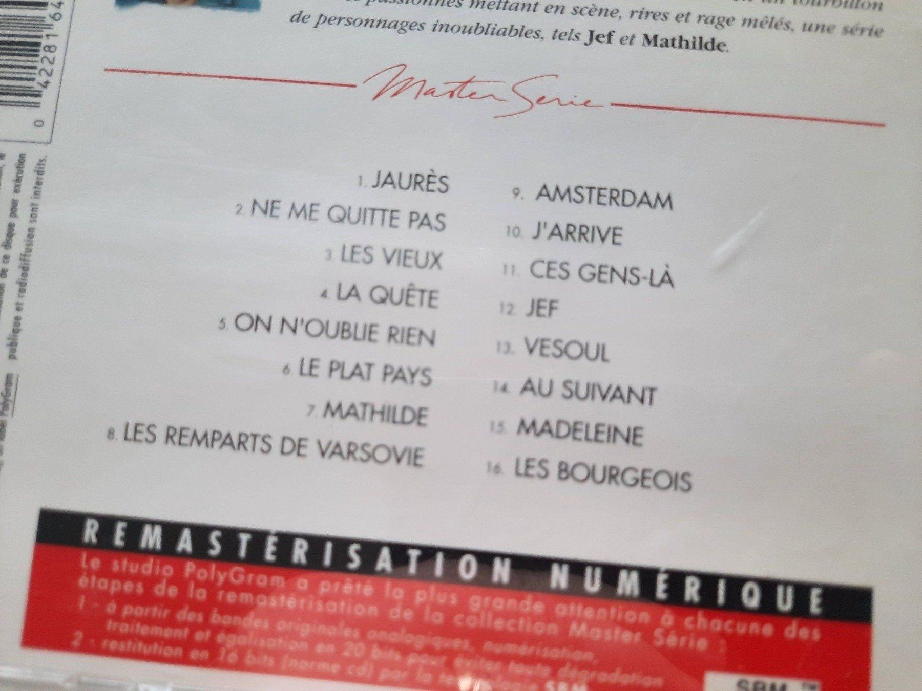 CDs: Cd Jacques Brel  - Master Série Volume 1 – D'occasion à Pully par bro_n52j 2