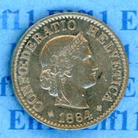 CHF___0.05 1884 stgl * nigelnagelneu! 5 Rappen