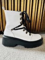 Schnürstiefeletten, Boots, vegan, weiss schwarz 38