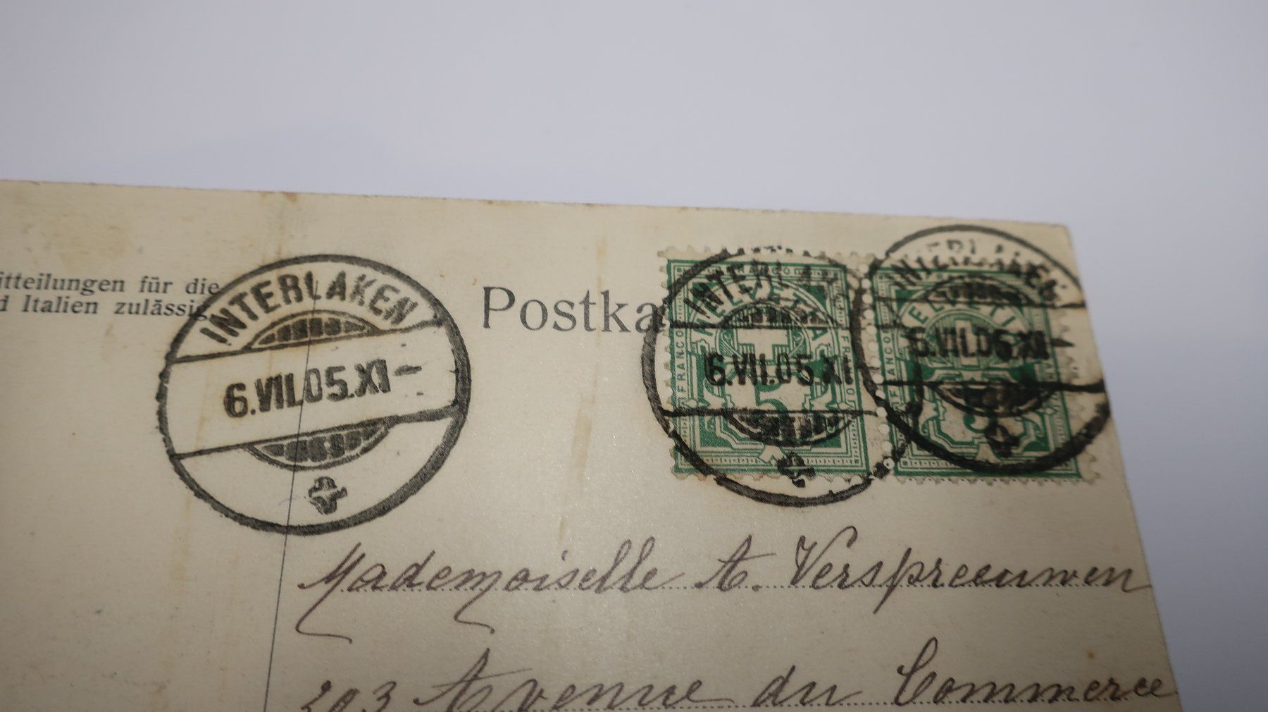 Cartes postales: Interlaken Heimwehfluh Eiger Mönch u. Jungfrau 1905 – D'occasion à Cormoret par Pascalll2001 3