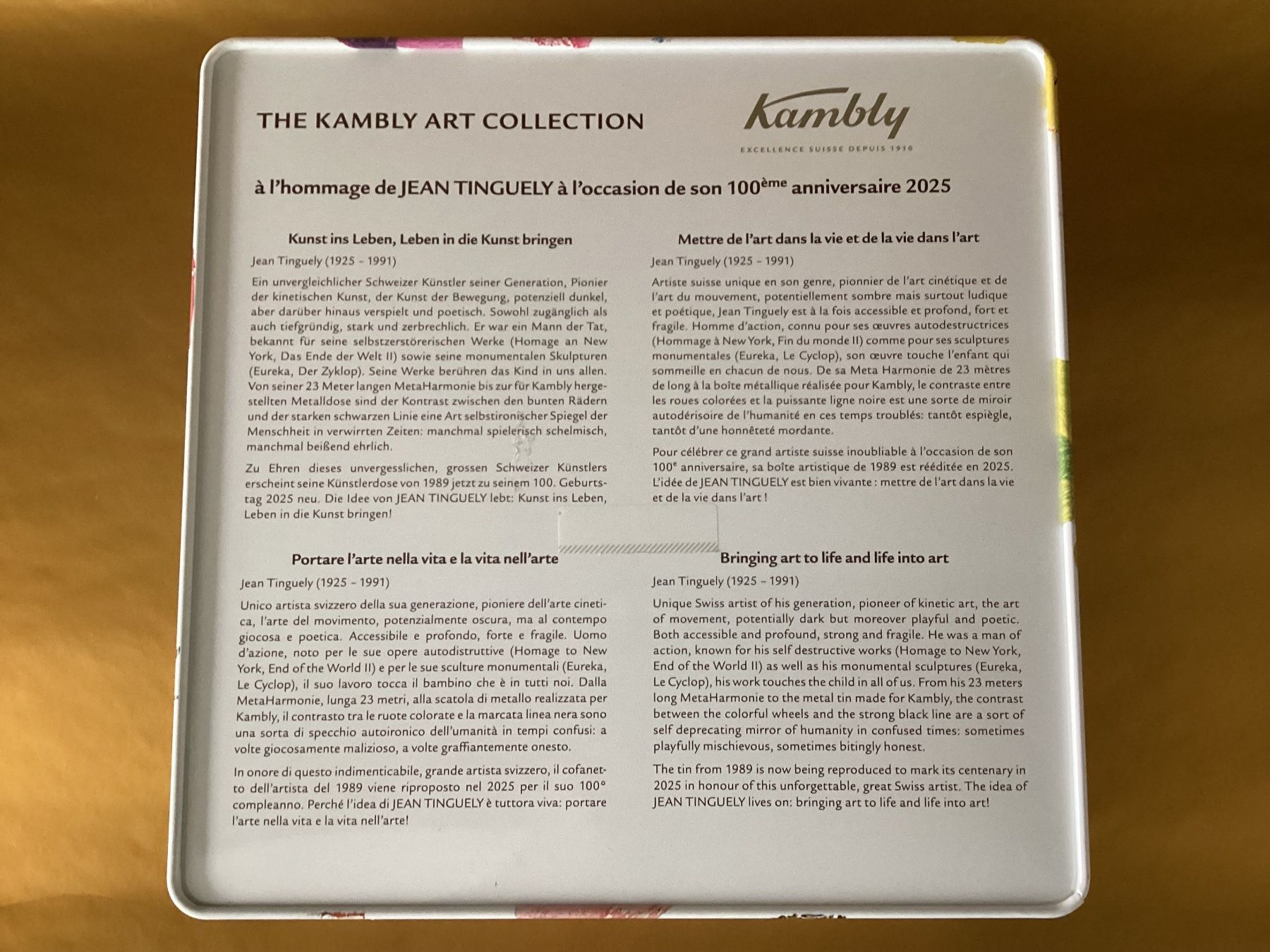 Kambly Contenitori & Simili: KAMBLY/ Blechdose / Sammeldose Jean Tinguely – Usato da Beinwil am See venduto da kae_gh7c 5