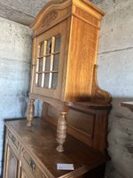 Antique Sideboard Cabinet Wood 1 Glass Door 2 Drawers 2 Door