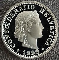 20 Rappen 1999 pp / aus Münzsatz  / in einer Münzkapsel