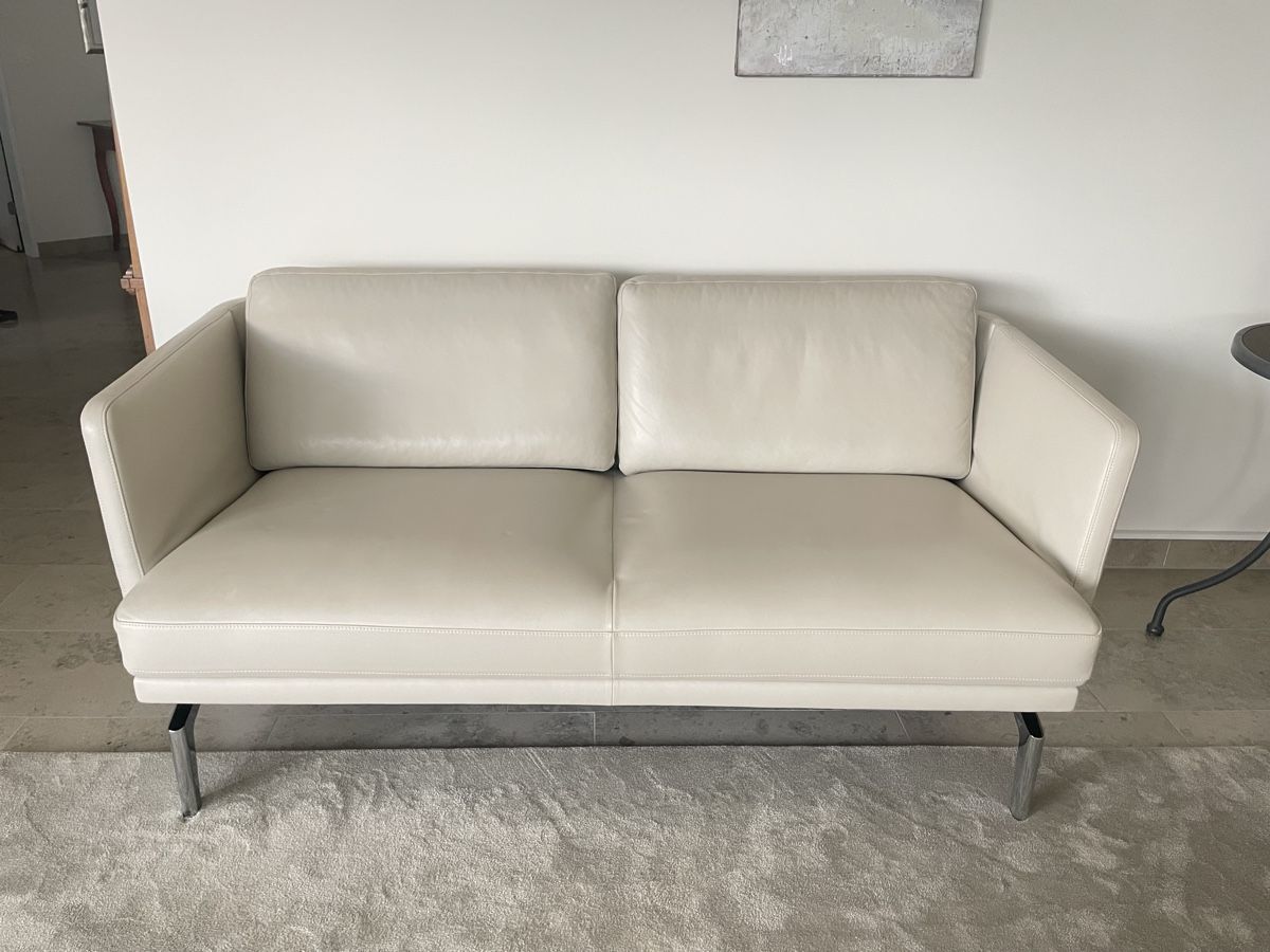 Sofas: Intertime Sofa Leder creme 2-Sitzer Sofa – Gebraucht aus Cham von elvirabe